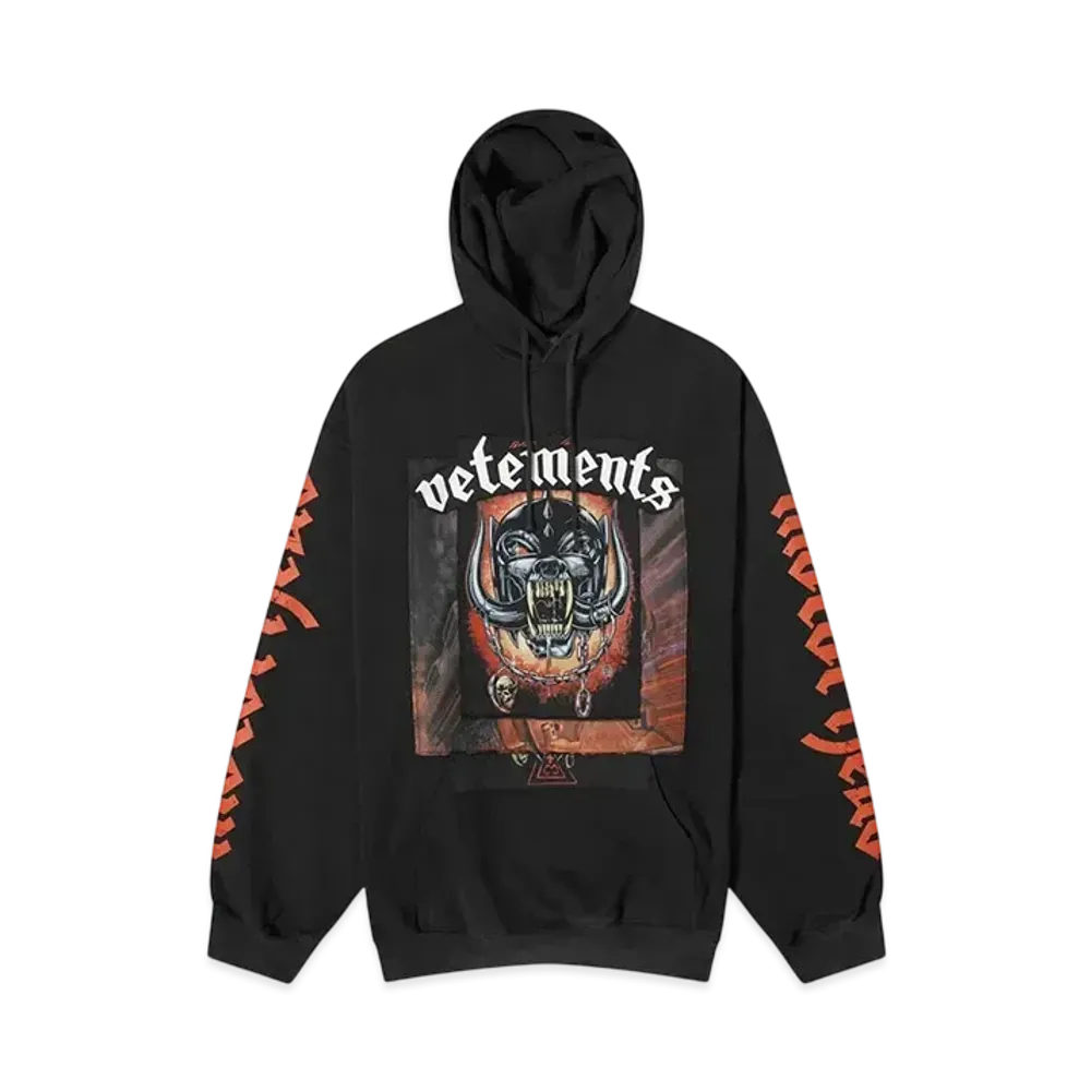 VETEMENTS Motorhead Patched Hoody "Black" UE64HD290BB