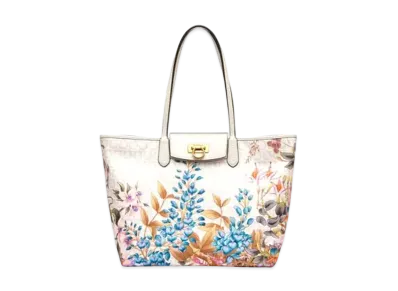 Salvatore Ferragamo Giardino Print Tote Bag (S) - Econyl Nylon "Bone"