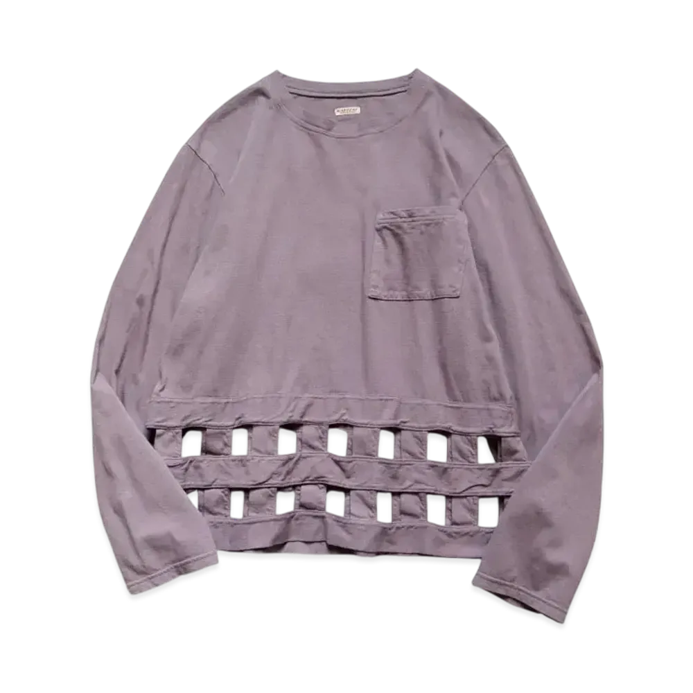 KAPITAL 20/- Wind Pen Long Tee "Grey Purple"