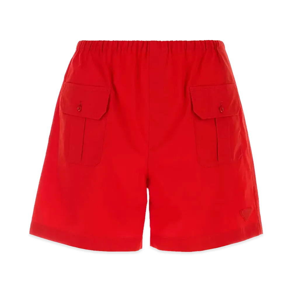 PRADA Cotton Bermuda Shorts "Red"