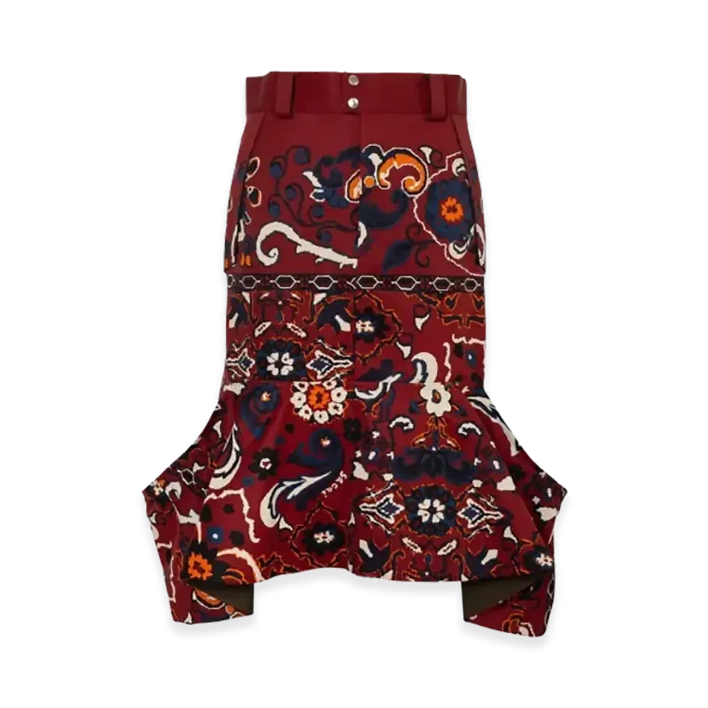 sacai Floral Print Skirt "Bordeaux"