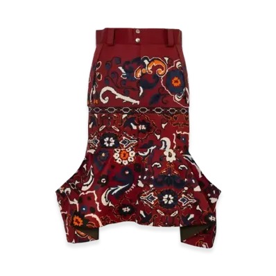 sacai Floral Print Skirt "Bordeaux"