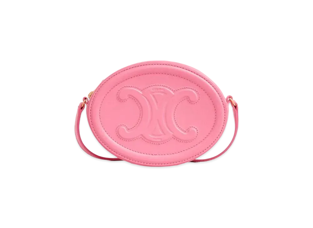 CELINE Crossbody Oval Purse Cuir Triomphe in Smooth Calfskin "Flamingo"