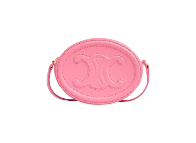CELINE Crossbody Oval Purse Cuir Triomphe in Smooth Calfskin "Flamingo"