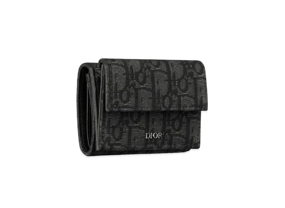 Dior Three Folded Wallet Dior Oblique Jacquard "Black"