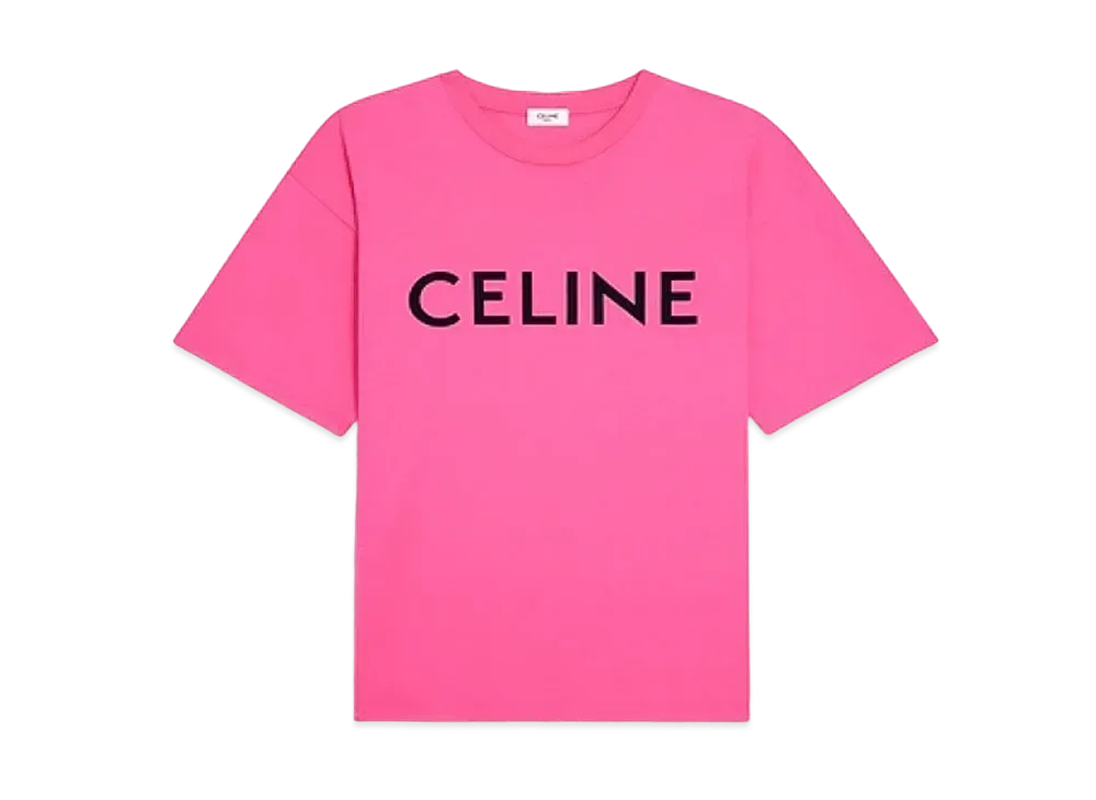 CELINE Loose T-Shirt / Cotton Jersey "Hot Pink/Black"