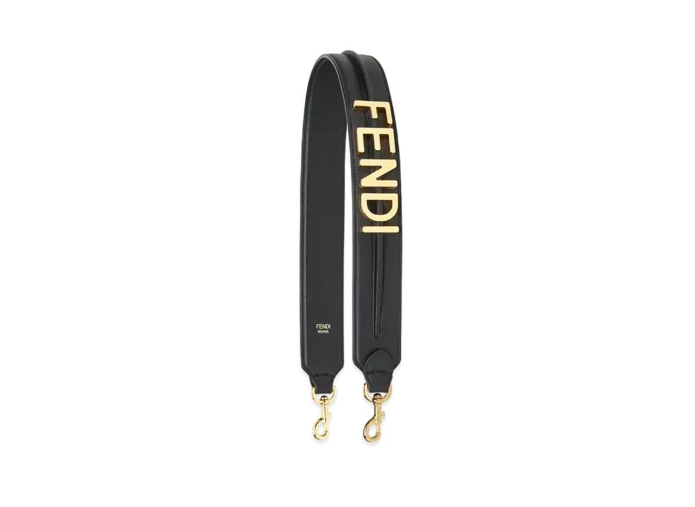 FENDI Strap You Leather Shoulder Strap "Black"