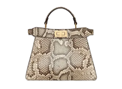 FENDI Peekaboo Iseeu Small Python Leather Bag "Natural"