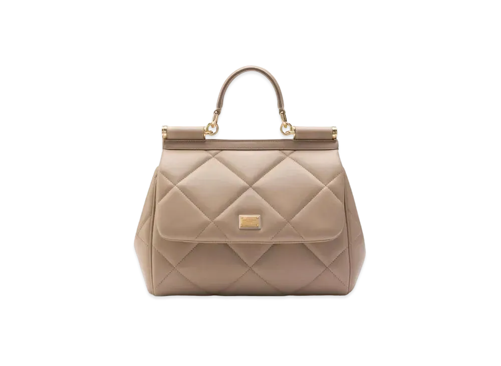 Dolce&Gabbana Sicily Bag Medium Matrasse Calfskin "Beige"
