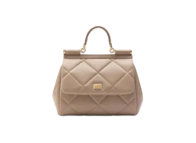 Dolce&Gabbana Sicily Bag Medium Matrasse Calfskin "Beige"