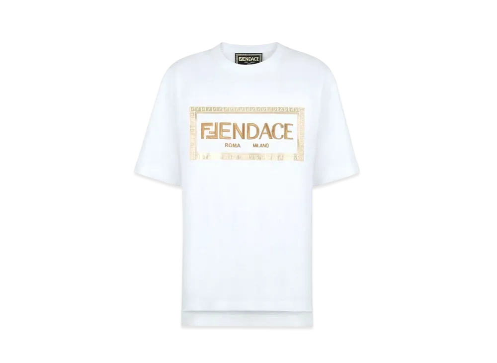 FENDI x Versace Fendace Logo White Cotton T-Shirt "White"