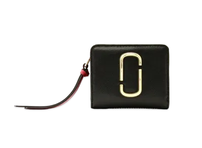 Marc Jacobs The Snapshot Mini Compact Wallet "Black/Chianti"