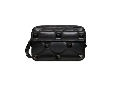 Valentino Roman Studs Nappa Leather Crossbody Bag "Black"