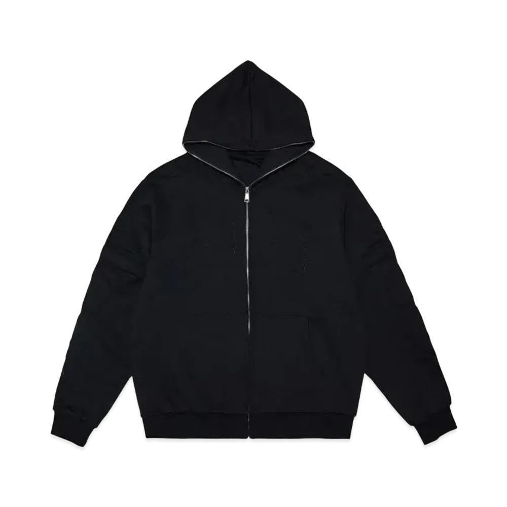 MR. ENJOY DA MONEY Sponge Filling Embroidered Zip Hoodie "Black"
