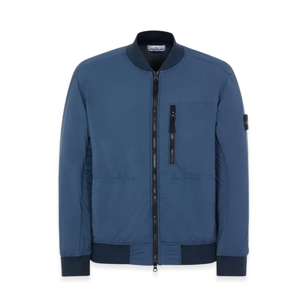 Stone Island 41331 Skin Touch Nylon-TC Garment Dyed Bomber Jacket - 22SS "Avio Blue"