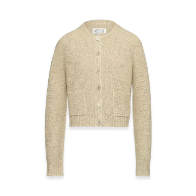 Maison Margiela Women's Hemp Basket Weave Knit Cardigan "Banana"