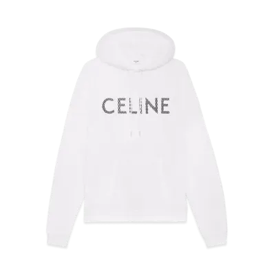 CELINE Loose Celine Hoodie In Cotton Mesh "Ecru/Black"