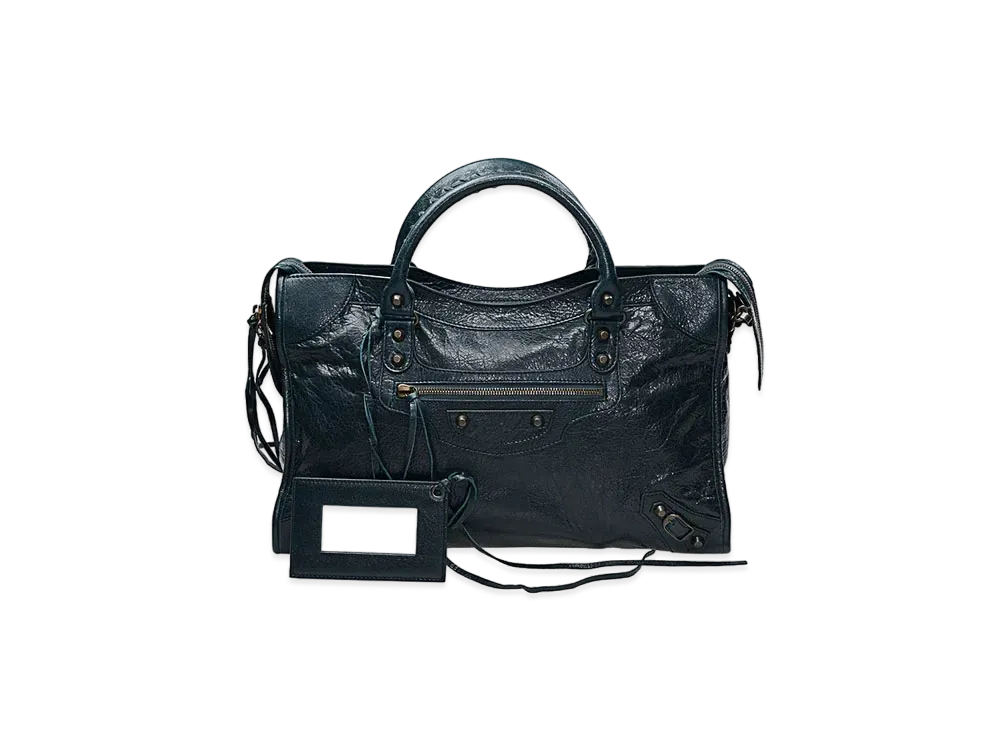 BALENCIAGA Handbag Lambskin "Dark Green"