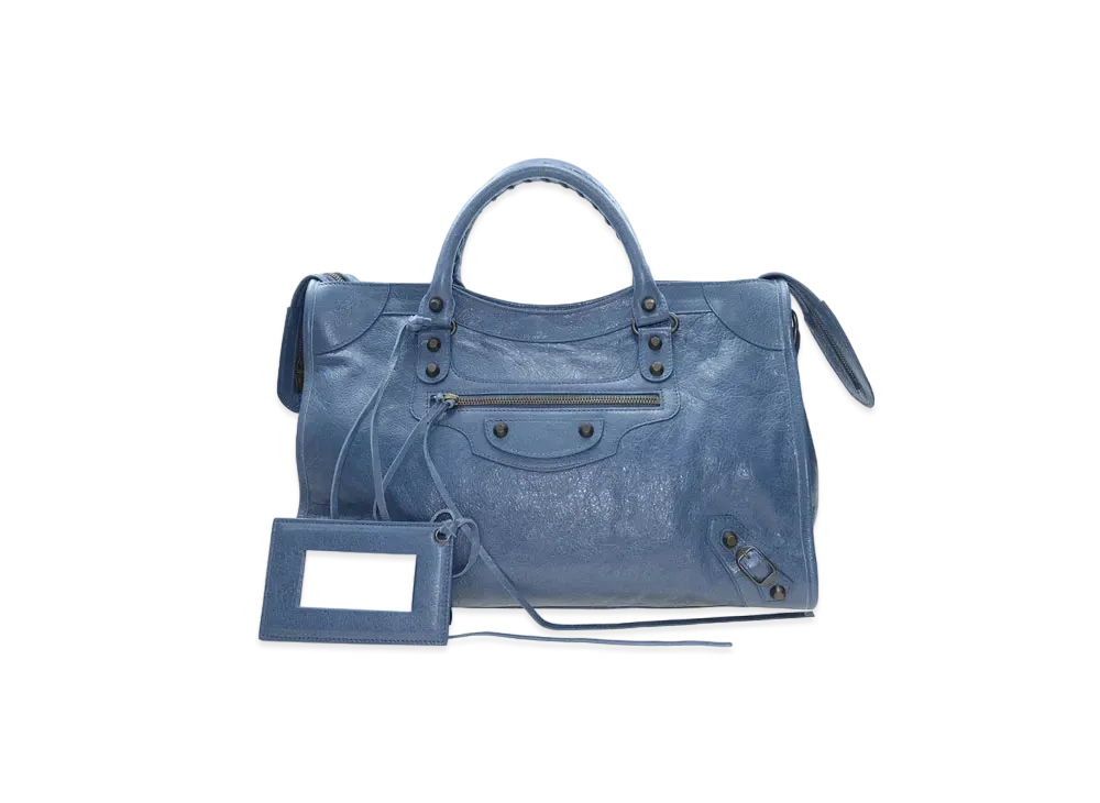 BALENCIAGA Handbag Lambskin "Blue"