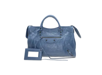BALENCIAGA Handbag Lambskin "Blue"