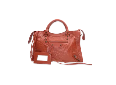 BALENCIAGA Handbag Lambskin "Orange Red"