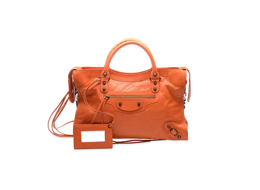 BALENCIAGA Handbag Lambskin "Orange"