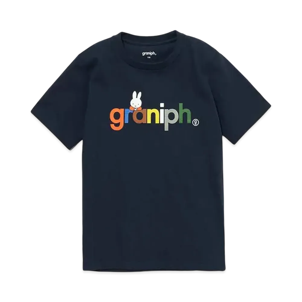 graniph x Miffy Logo Kids T-Shirts "Navy"