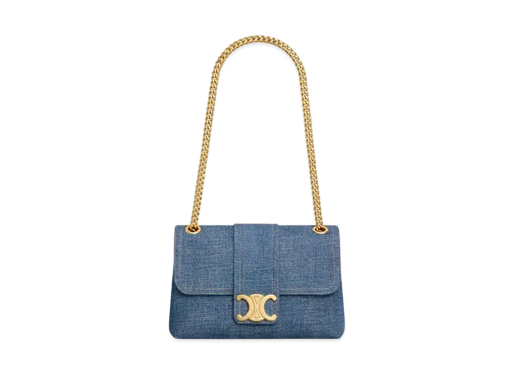 CELINE Medium Celine Victoire Bag in Denim "Blue Denim"