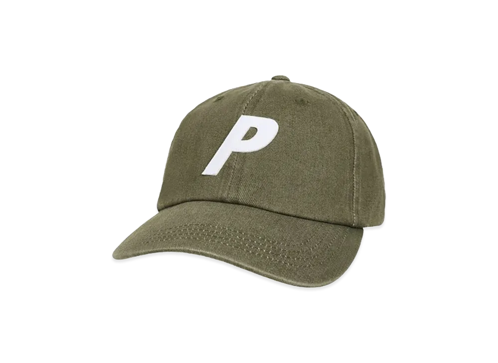 PALACE Bleached Denim P 6-Panel "Army Olive"