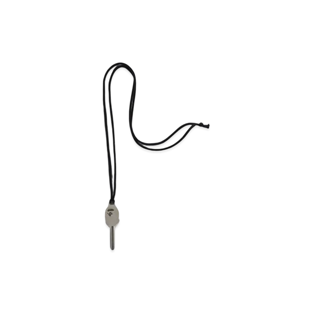 A BATHING APE Ape Head Key Necklace "Silver"