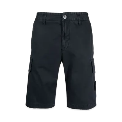 Stone Island Bermuda Cargo Shorts In Broken Twill "Blue"