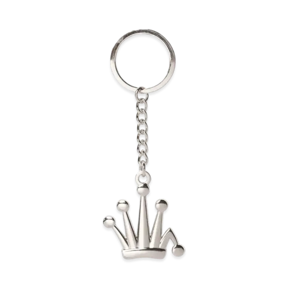 Stussy Metal Bent Crown Keychain "Silver"