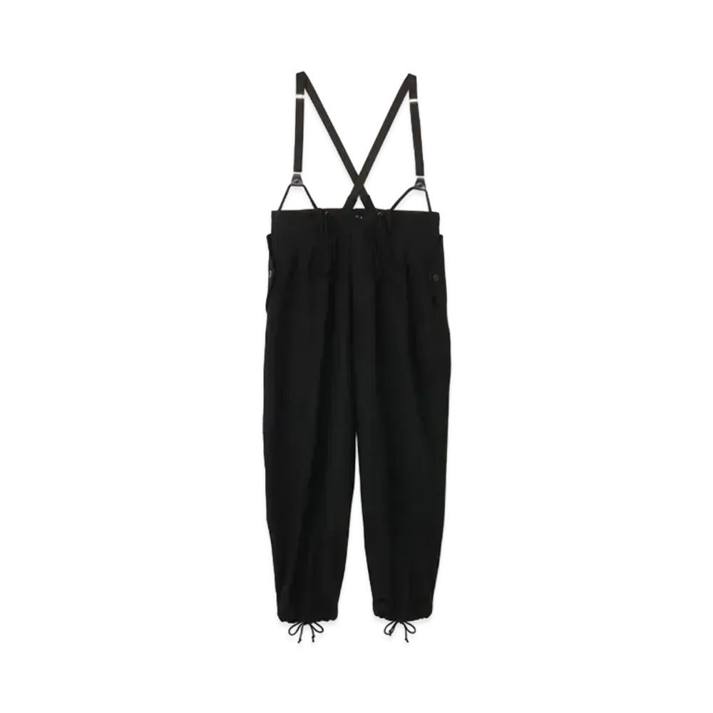 Yohji Yamamoto Y's FLANNEL SUSPENDER PANTS "Black"