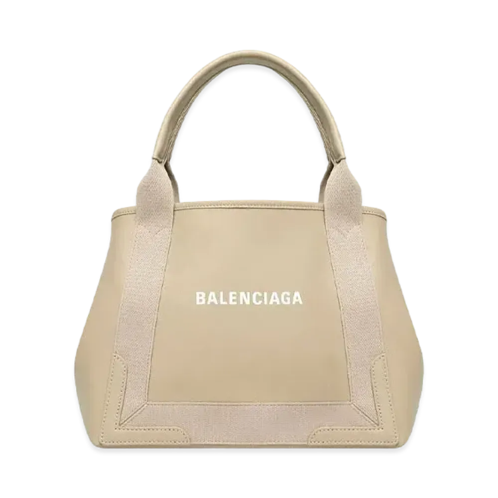 BALENCIAGA Women's Navy Small Cabas "Brown"