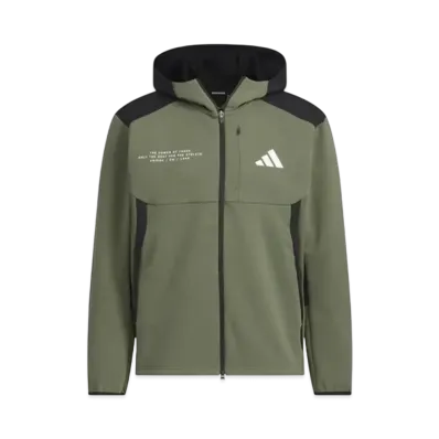 adidas Adaptation Double Knit Hooded Track Jacket "Olive Strata"