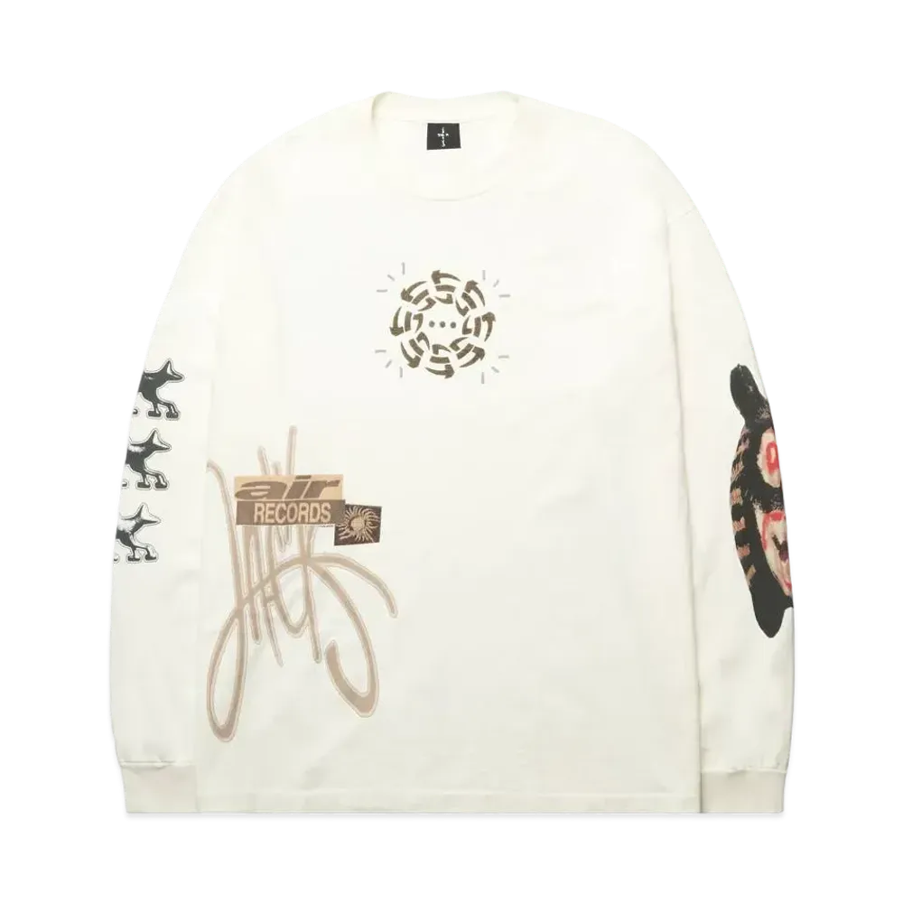 Travis Scott Cactus Jack AIR RECORDS LONG SLEEVE TEE "Ivory"