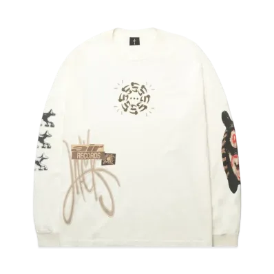 Travis Scott Cactus Jack AIR RECORDS LONG SLEEVE TEE "Ivory"