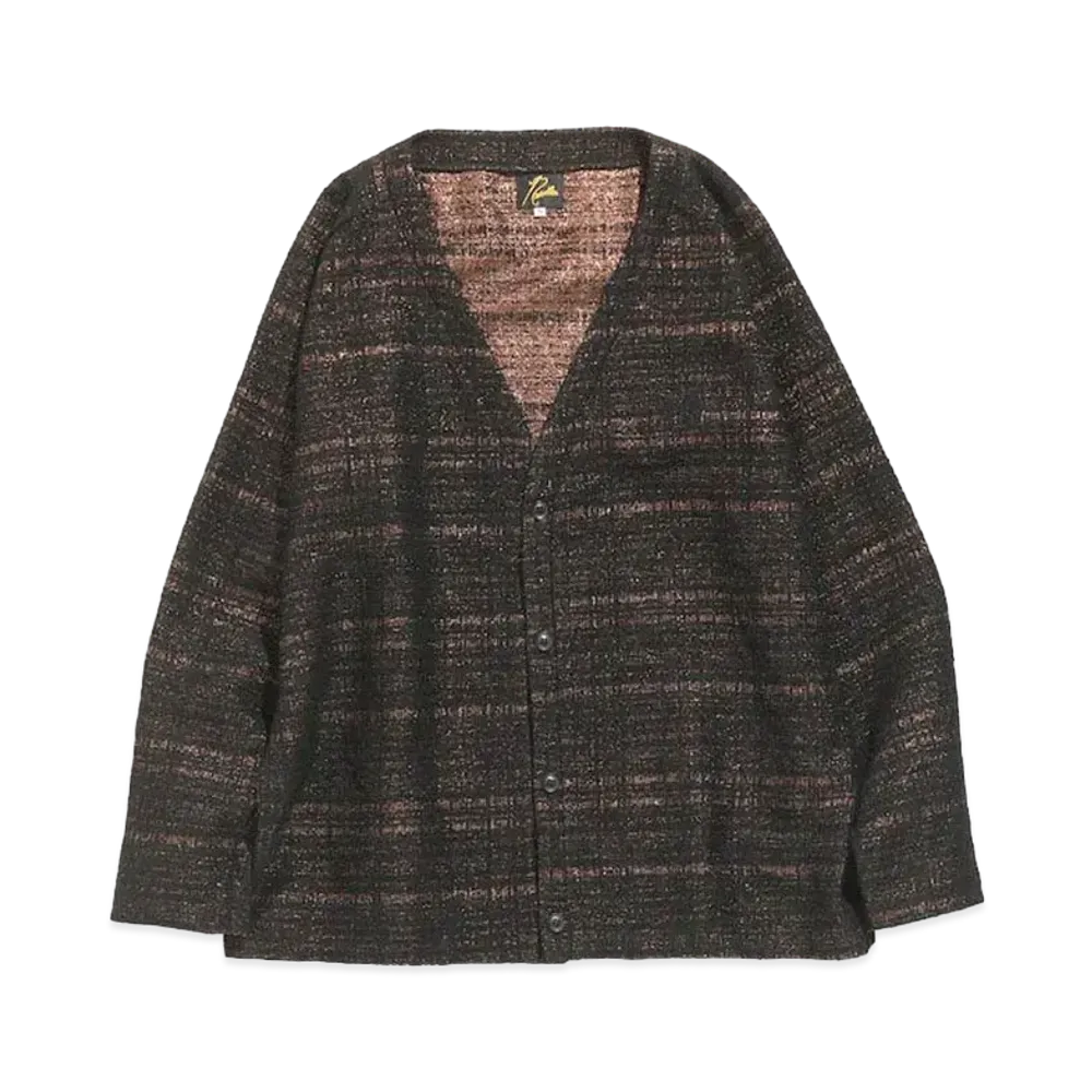 Needles V NECK CARDIGAN - W/N/R/PE LAME CLOTH JQ. "Bronze"