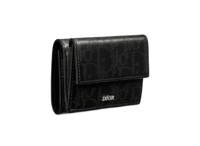 Dior Three Folded Wallet Dior Oblique Galaxy Leather "Black"