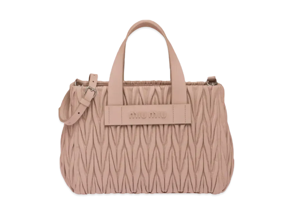 MIU MIU Materasse Leather Handbag "Beige Pink"