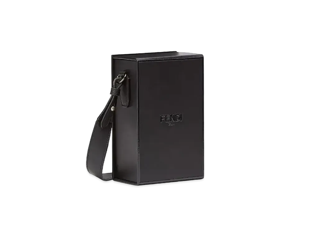 FENDI Vertical Box Leather Bag "Black"