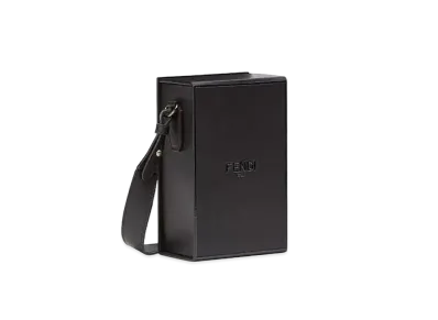 FENDI Vertical Box Leather Bag "Black"