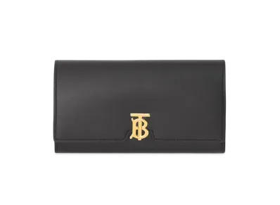 Burberry Leather TB Continental Wallet "Black"