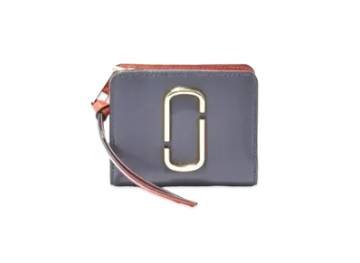 Marc Jacobs The Snapshot Mini Compact Wallet "Cylinder Grey Multi"