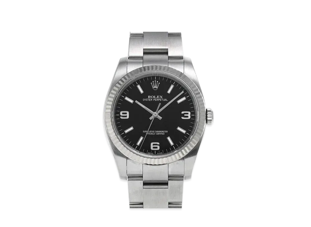 ROLEX Oyster Perpetual "Black/Stainless Steel/White Gold"