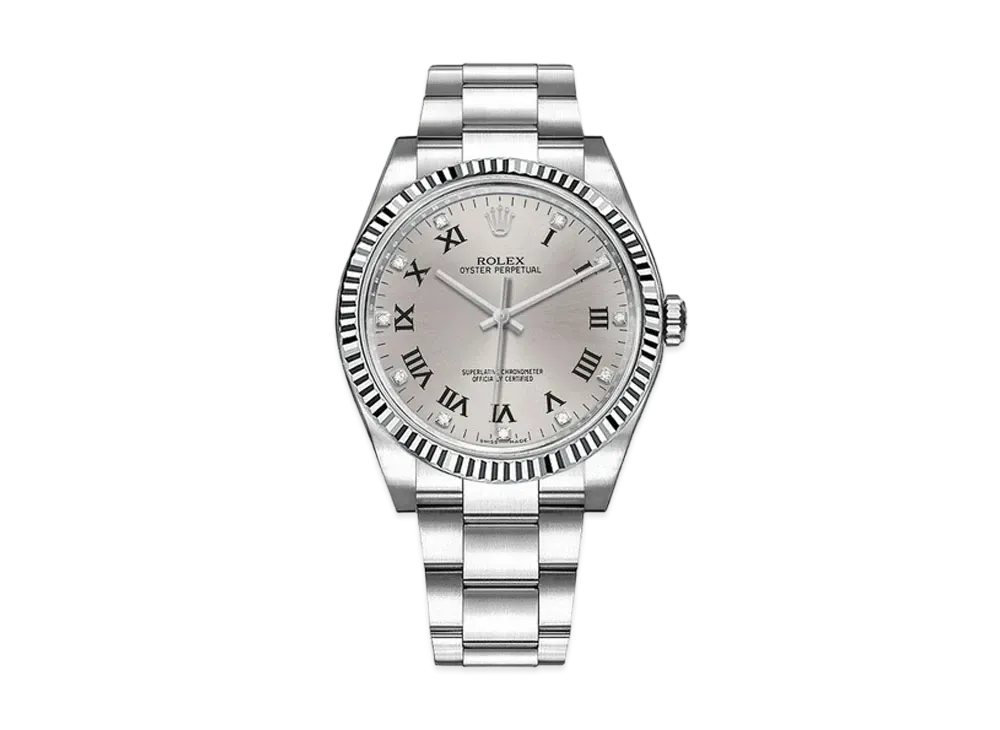 ROLEX Oyster Perpetual "Silver Roman/Stainless Steel/White Gold"