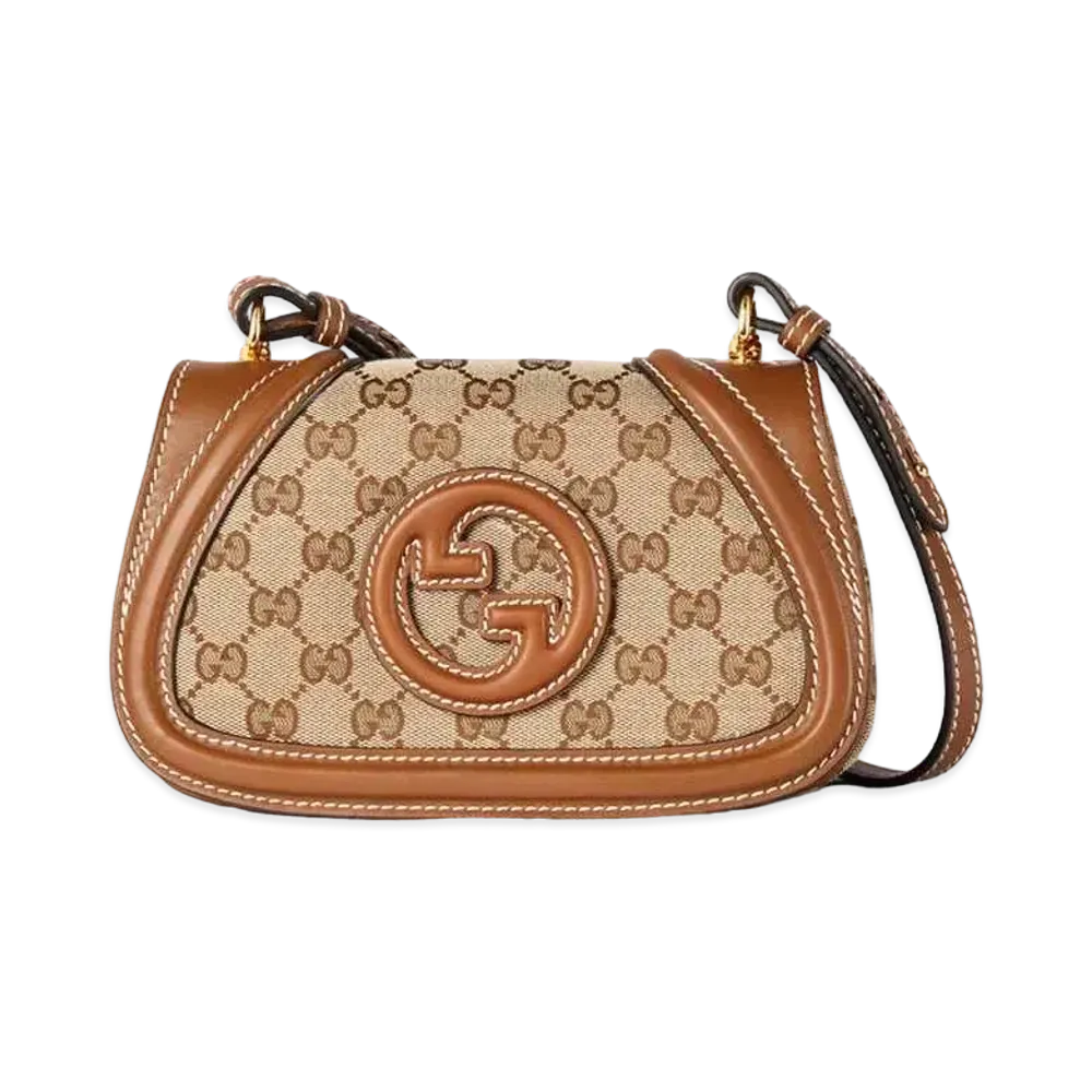 GUCCI Blondie Mini Shoulder Bag "Beige/Dark Brown"