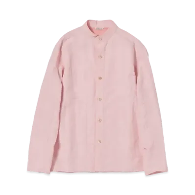 AURALEE High Density Finx Linen Weather Shirt Blouson "Pink"
