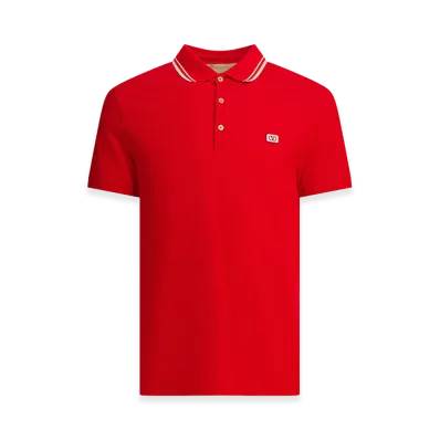 Valentino Polo Shirt With Buttons And Logo "Red"