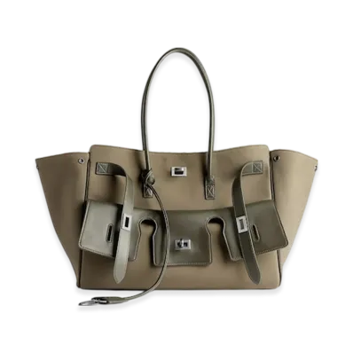 BALENCIAGA Bel Air Carryall Bag Medium "Khaki"